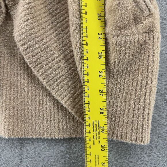 Barefoot Dreams Sweater Womens XS/S Beige Cardigan Open Front Stretch Pockets - Picture 10 of 14